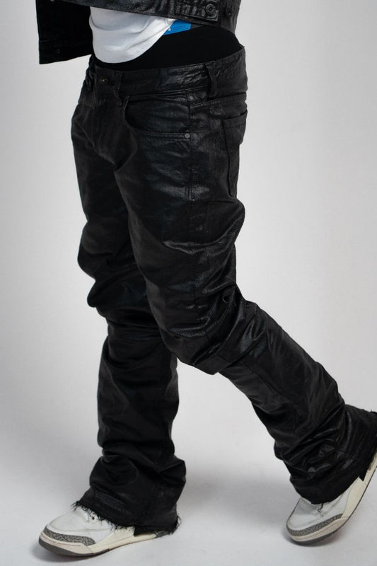 SPODNIE JEANSOWE FLARED WOSKOWANE